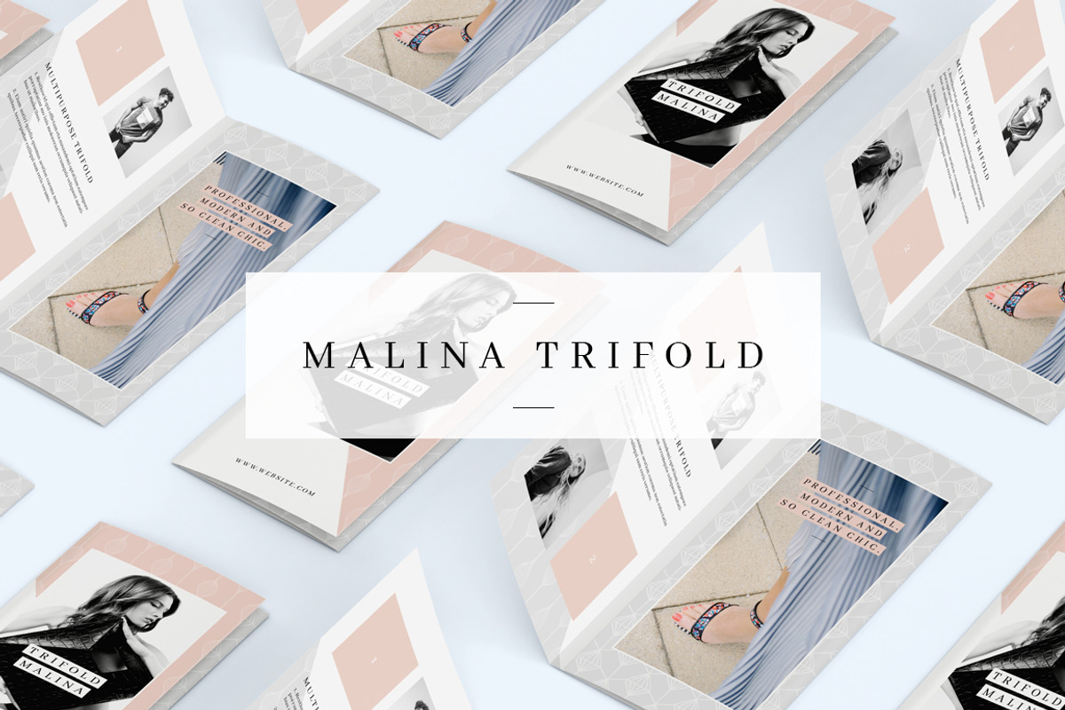 MALINA Trifold Brochure + Pattern, a Brochure Template by AgataCreate (Photo 1 of 10)