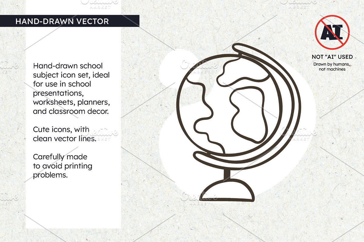 School Doodle Icon Set, an Outline Icon by insemar (Photo 2 of 4)