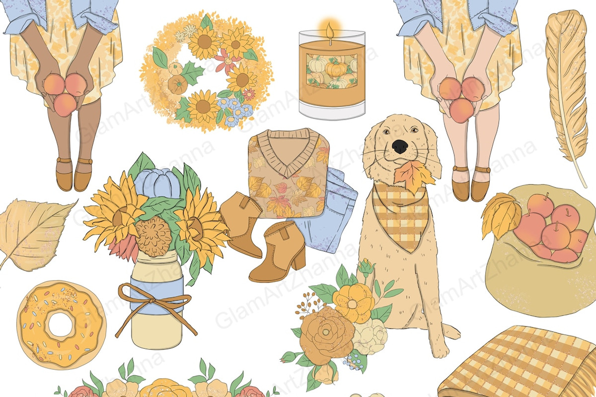 Autumn Clipart, a Work Illustration by GlamArtZhanna (Photo 2 of 3)