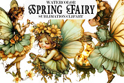 Whimsical Spring Fairy Clipart, an Illustration by Designking (Thumbnail 1 of 5)