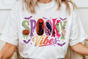 Spooky Vibes Retro Goth Halloween, a Seasonal Illustration by Canvas Craft