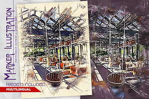 Marker Illustration Photoshop Action, an Action Add-On by GorynArt