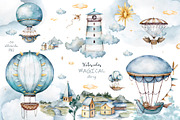 Hot Air balloons. Sky dreamer set., an Illustration by Ann Art Houze (Thumbnail 5 of 9)