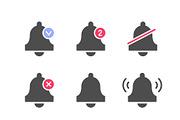 Set icons of bell, a Solid Icon by motorama (Thumbnail 1 of 2)
