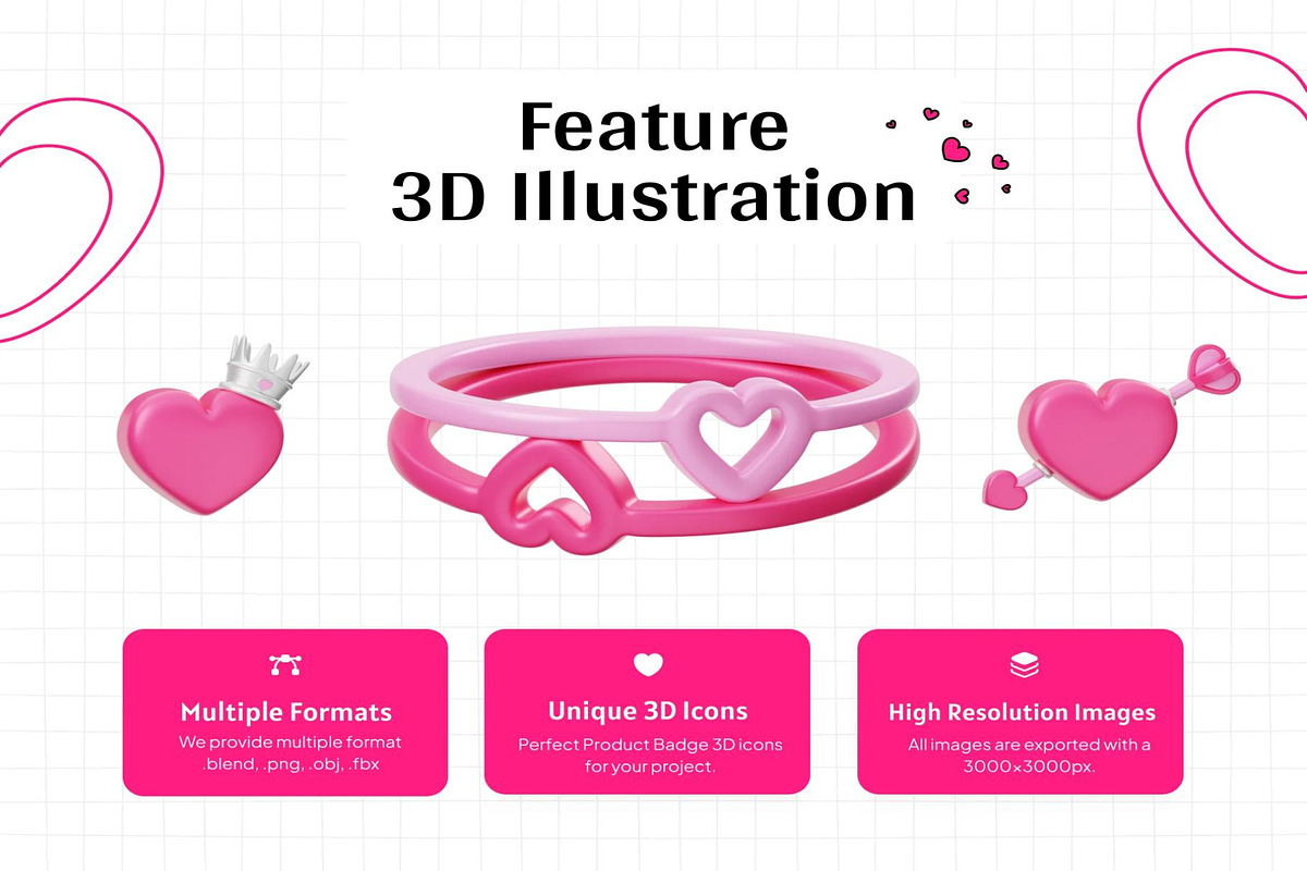 Valentine Love 3D Icon, an Environmental 3D Model by Lumina_ui_ux202 (Photo 2 of 6)