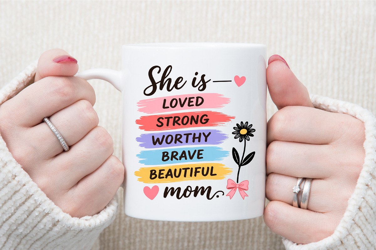 Mother's Day Svg, She is Mom Svg, a Seasonal Illustration by Sublimation Artist (Photo 7 of 9)