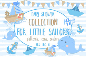 Baby Shower set for little sailors