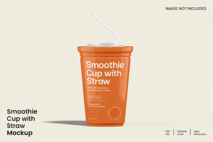 Smoothie Cup with Straw Mockup, a Cups & Container Mockup by renderstockmarket