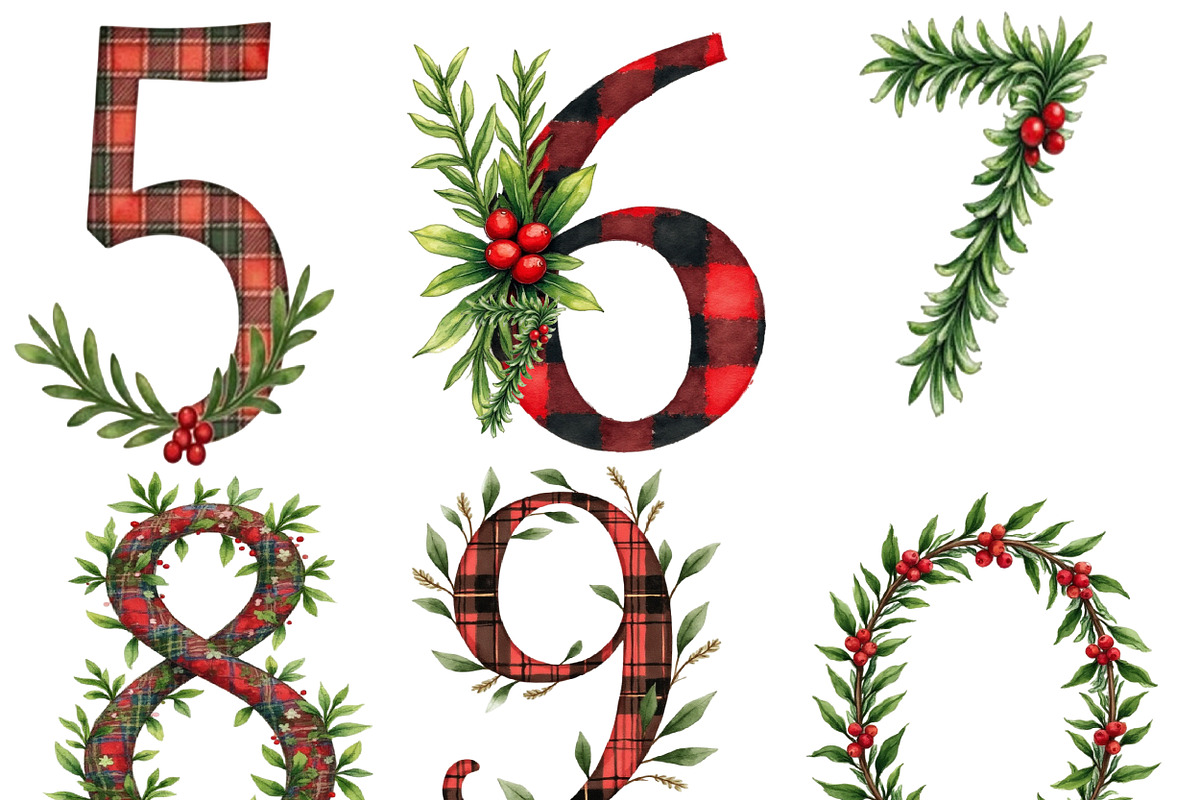 Buffalo Plaid Christmas Alphabet PNG, an Illustration by CrexoraLab (Photo 6 of 7)