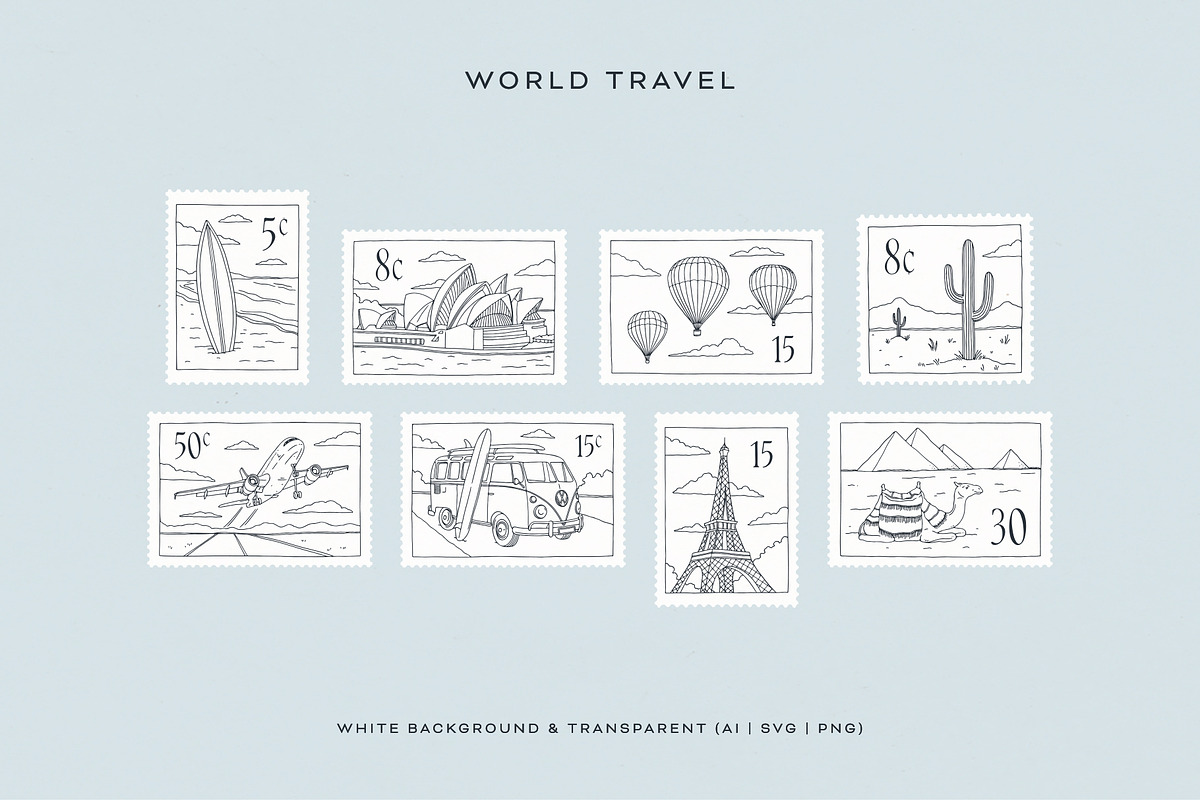 Stamps Illustration Collection, an Object Illustration by rouxsupplyco (Photo 4 of 14)