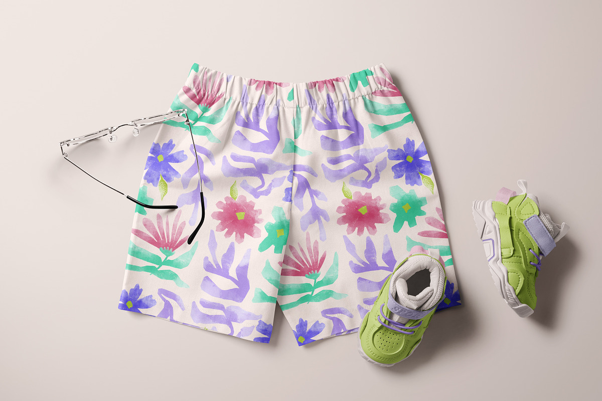 Applique Watercolor Floral Pattern, a Pattern Graphic by BAGIRA | Studio (Photo 3 of 6)