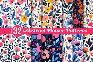 Abstract Flower Patterns Bundle, a Texture Illustration by Dream Creation