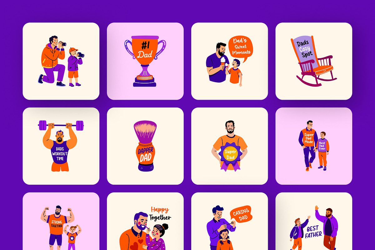 Happy Fathers Day Stickers, an Emoji Icon by Creative Stall (Photo 8 of 8)