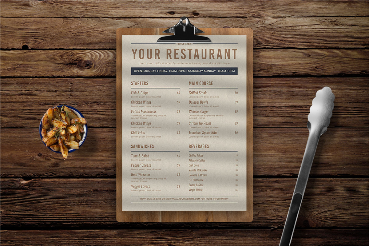 Vintage Food Menu, a Print Template by The Savory Directors (Photo 3 of 3)