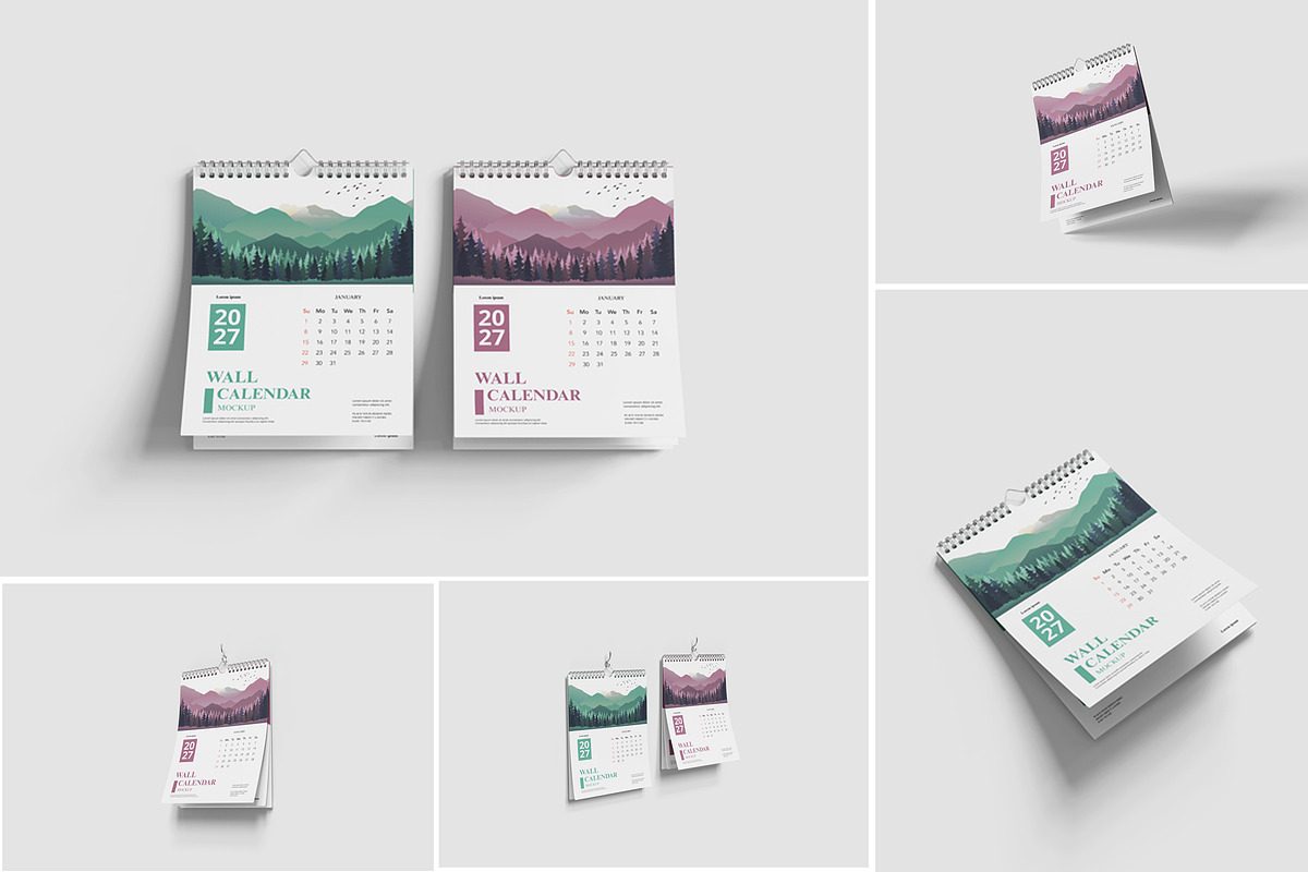 Wall Calendar Mockup, a Product Mockup by Indah (Photo 1 of 6)
