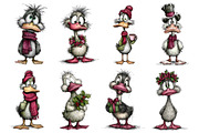 Christmas Whimsical Duck Clipart, an Illustration by Dream Creation (Thumbnail 3 of 7)