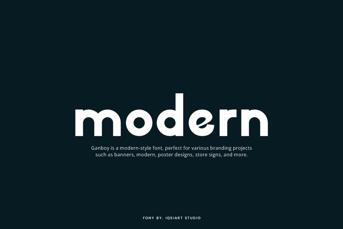 Ganboy - Modern Font, a Sans Serif Font by Iqsiart Studio (Photo 3 of 7)
