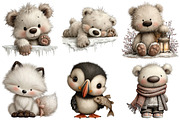 Arctic Animals Clipart, an Illustration by Craft Nest (Thumbnail 6 of 9)