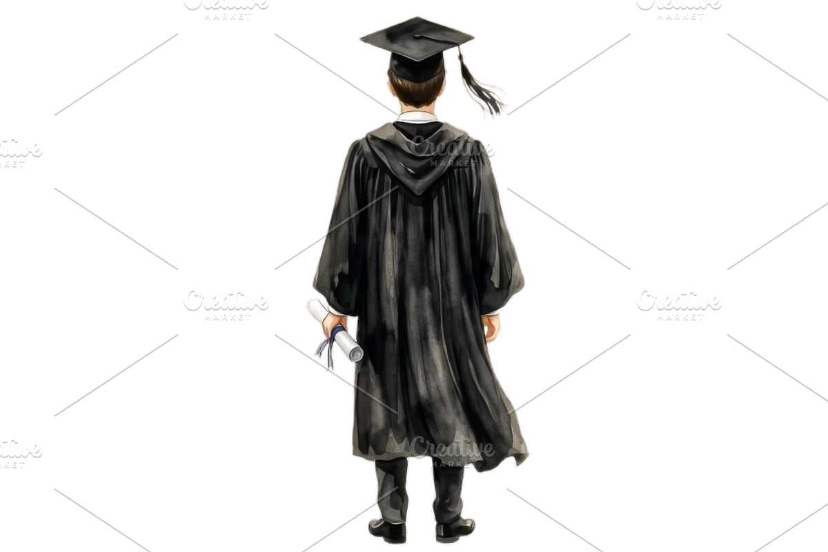 Watercolor Graduation Clipart PNGs, an Education Illustration by VetalStock (Photo 6 of 24)