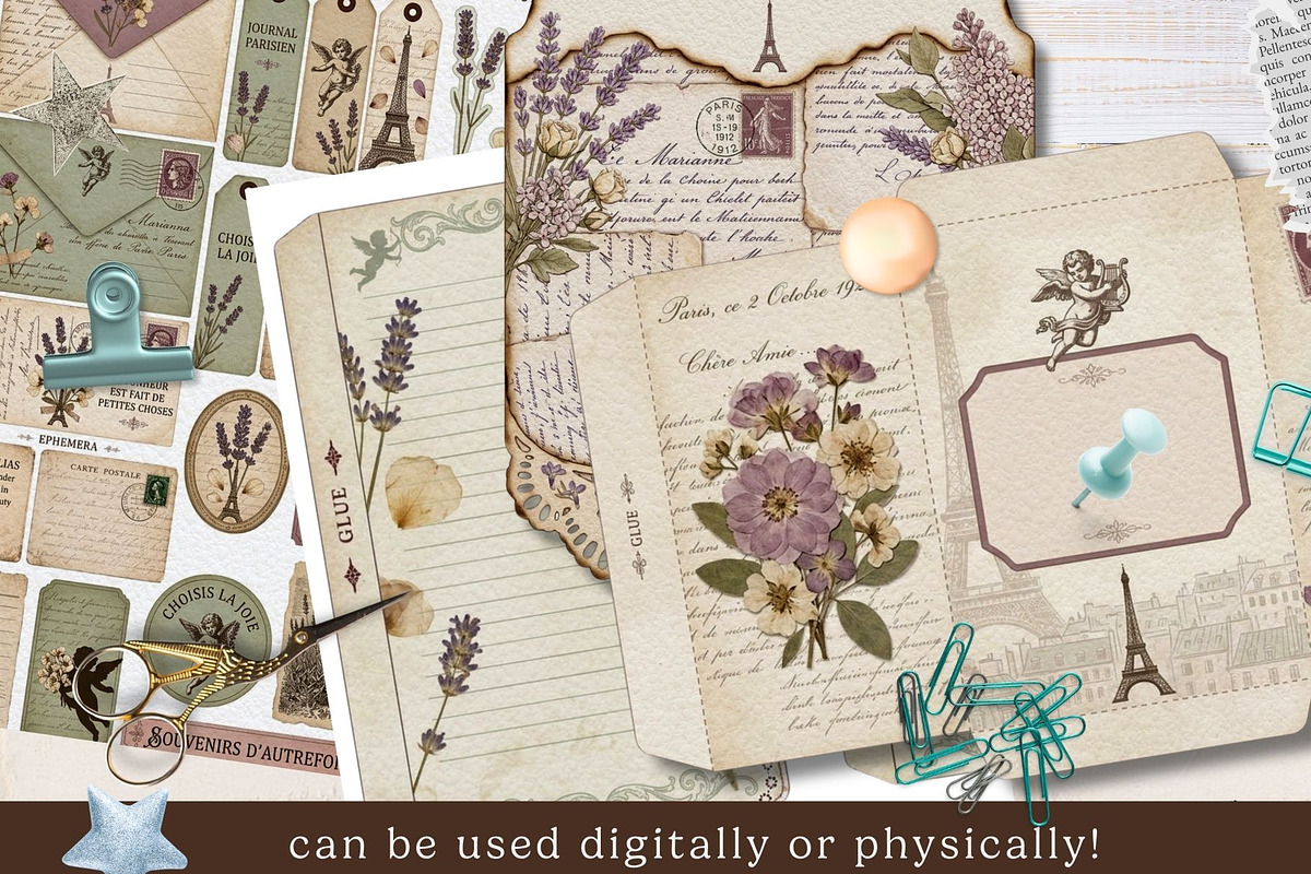 Antique Parisienne Junk Journal Kit, an Object Graphic by Traveling Designer (Photo 3 of 5)