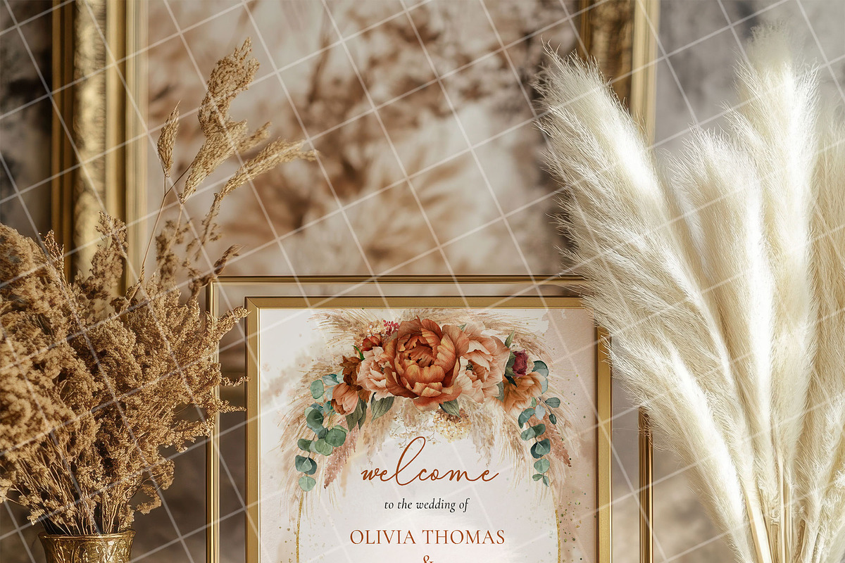Boho 8x10 table sign number mockup, an Advertising Mockup by Blush Roses Print (Photo 2 of 8)