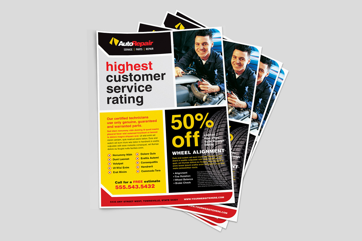 Auto Repair Shop Flyer Template, a Flyer Template by StockLayouts (Photo 2 of 3)