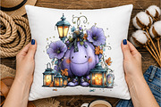 Whimsical Purple Halloween Clipart, a Seasonal Illustration by OK Design (Thumbnail 4 of 6)