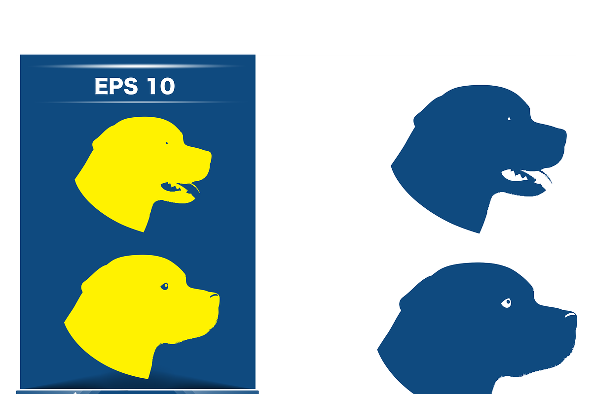 Editable Dog Silhouettes Set, a Person Illustration by CarWrap design (Photo 3 of 3)