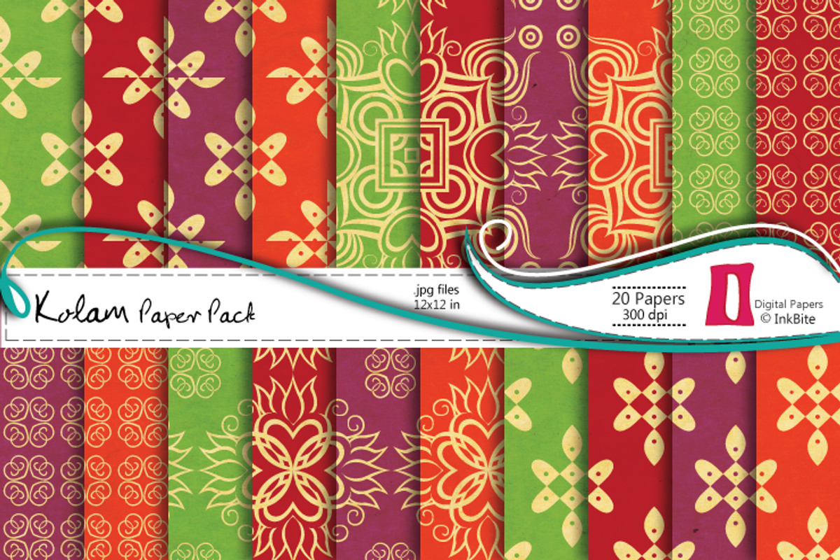 Indian Kolam Digital Papers