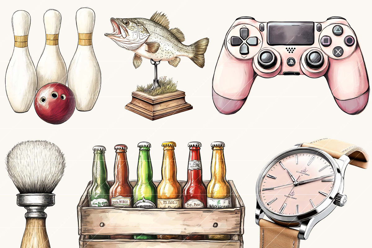 Fathers Day Clipart Bundle, a Person Illustration by BusyDaydesign (Photo 2 of 8)