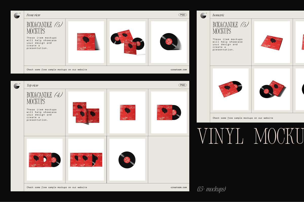 MUTE - Vinyl record mockups, a Packaging Mockup by Creatoom