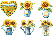 Sunflower Mother's Day Clipart, an Illustration by Watercolor design (Thumbnail 3 of 12)