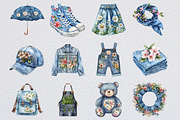 Vintage Denim Spring Clipart, an Illustration by Design Market (Thumbnail 3 of 3)