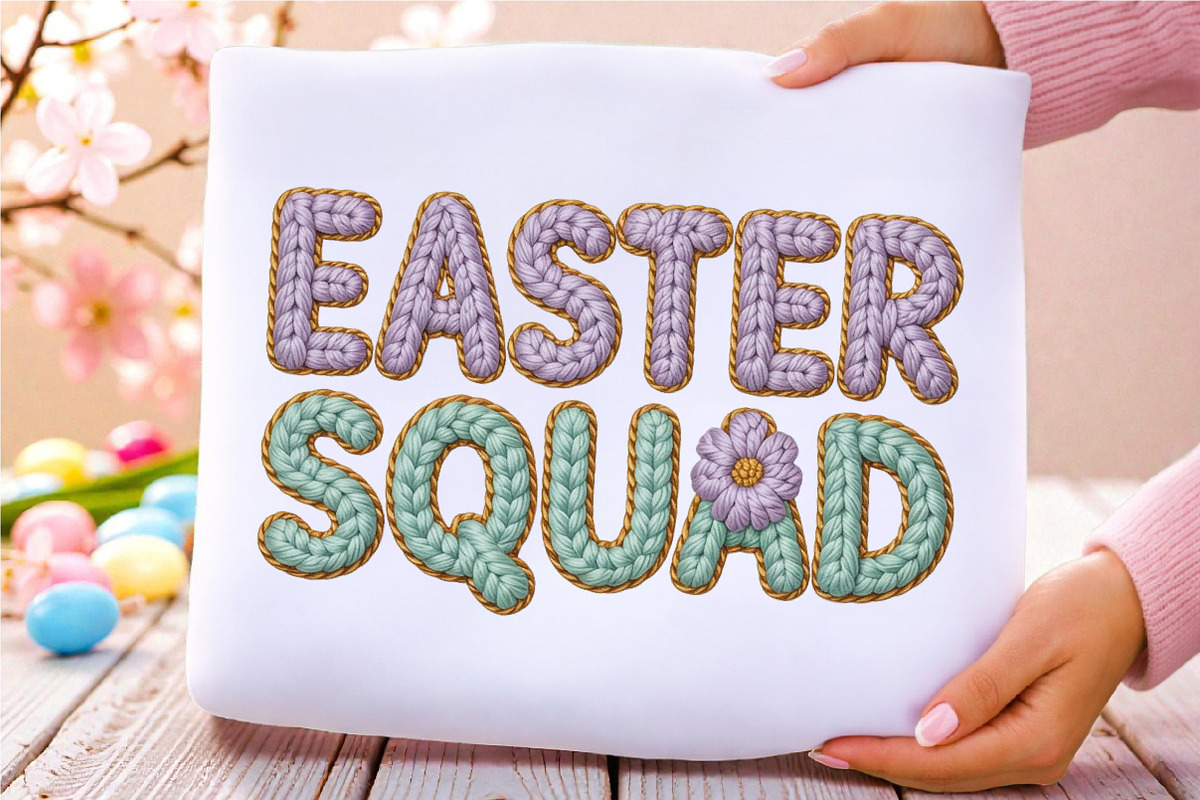Knitted Easter Quotes PNG Bundle, an Illustration by RobertsArt (Photo 5 of 9)