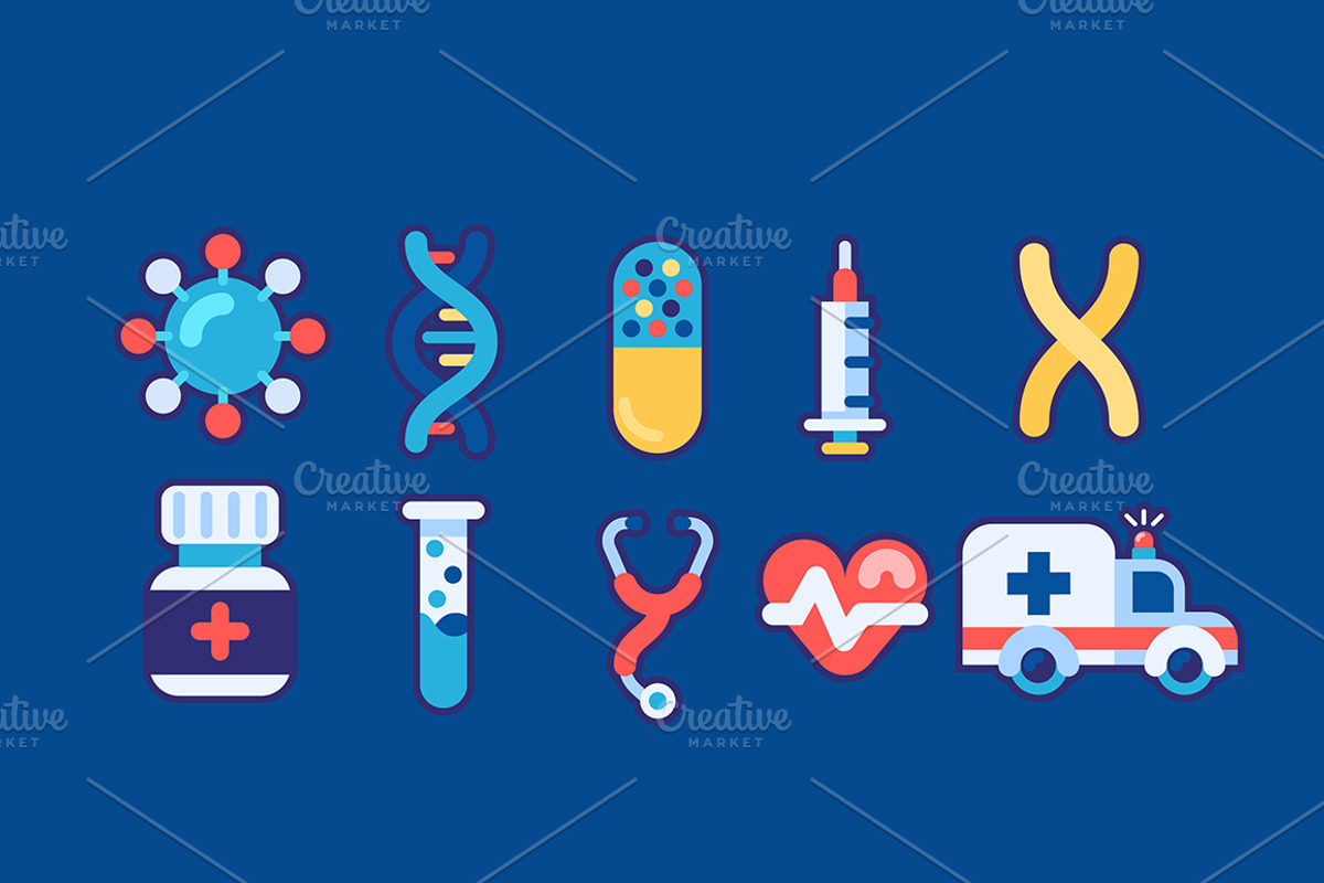 30 Medical Flat Icons Good for Logo, an Icon by OLLYSWEATSHIRT DSGN INC. (Photo 2 of 4)