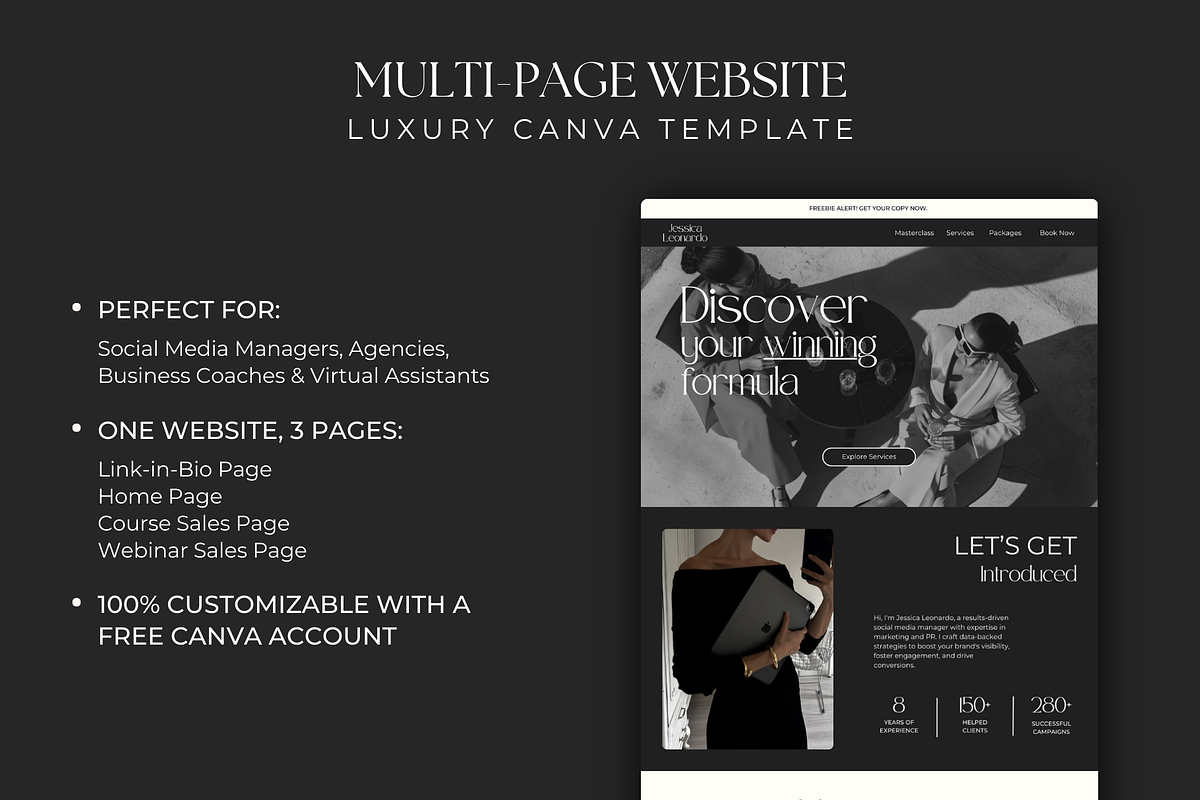 Social Media Manager Canva Website, an App Template by Meraki Templates (Photo 2 of 10)