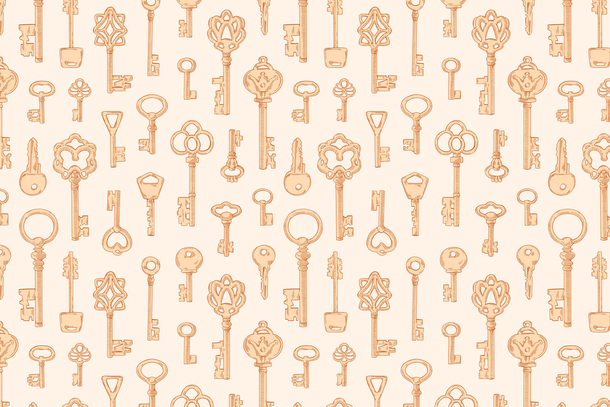 Vintage keys seamless patterns, a Pattern Graphic by Good Studio (Photo 5 of 9)