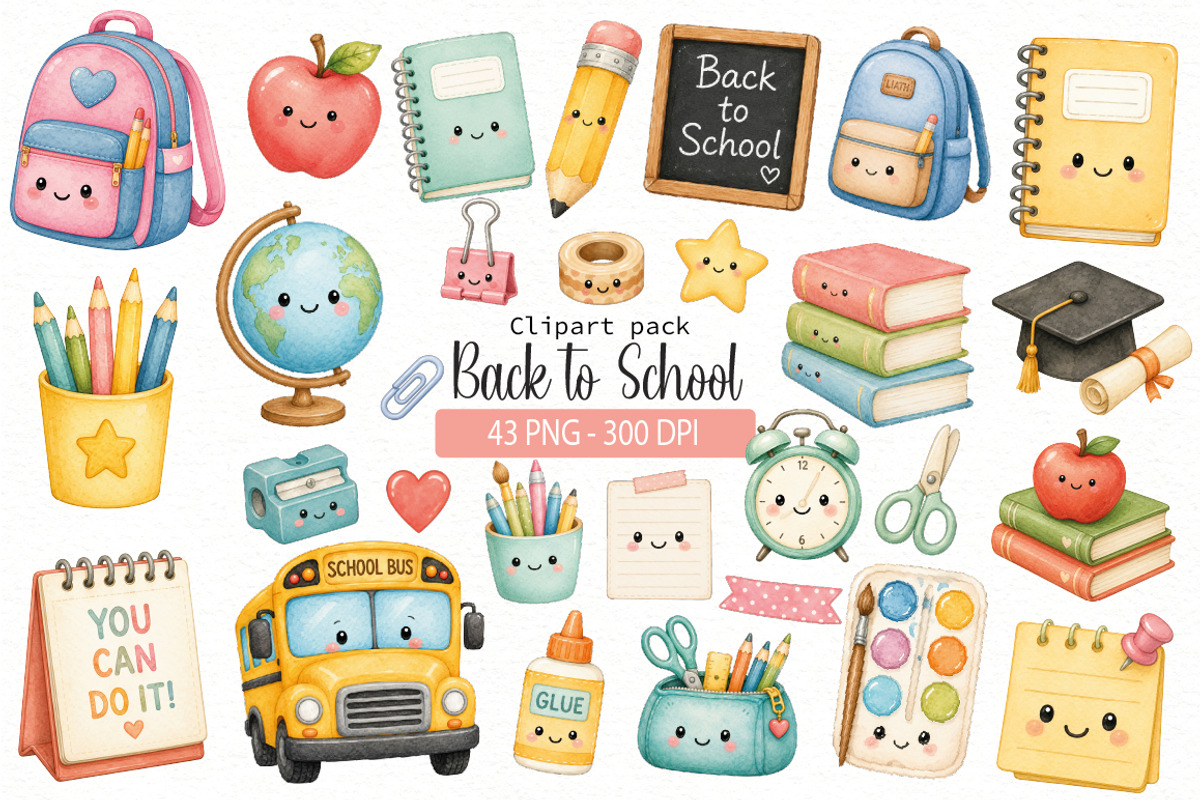 Back to School Clipart Bundle, an Education Illustration by Villa 11 Estudio (Photo 1 of 6)