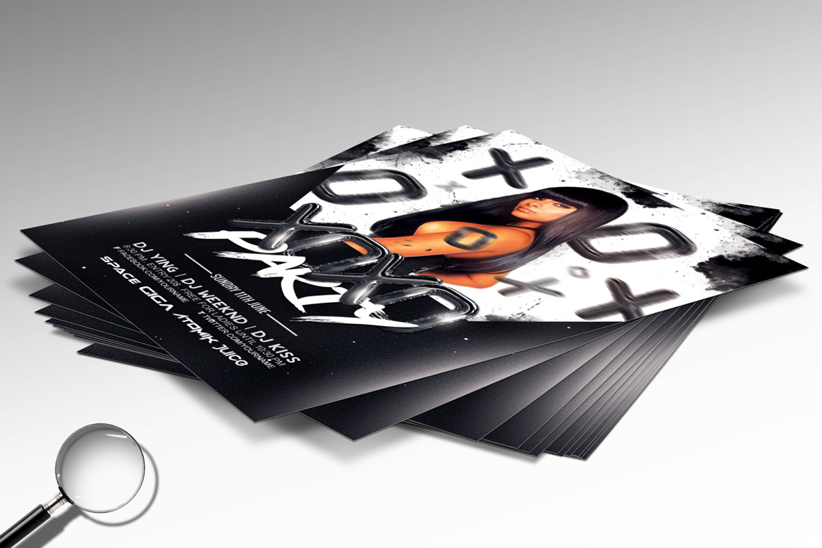 XOXO Party | Black & White Flyer, a Flyer Template by GIGA-TEMPLATE (Photo 4 of 6)