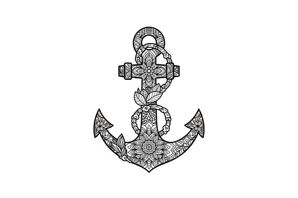 Ornamental Anchor Silhouette SVG, an Illustration by Designs_River (Photo 13 of 31)