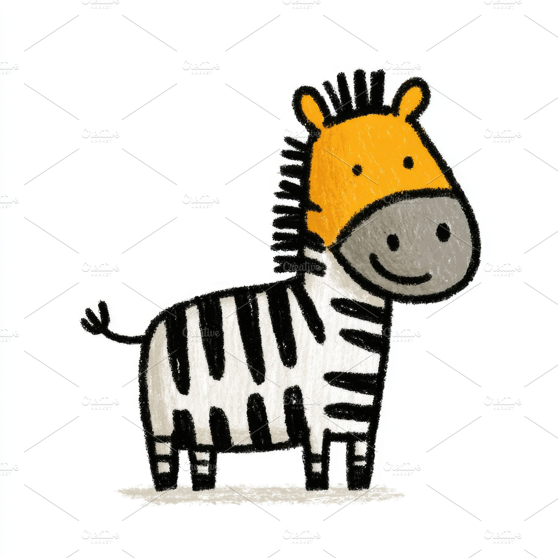 Cute zebra doodle illustration, an Animal Photo by José Manuel Gelpi