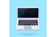 3D open laptop computer, a Technology Illustration by Abscent (Thumbnail 1 of 3)