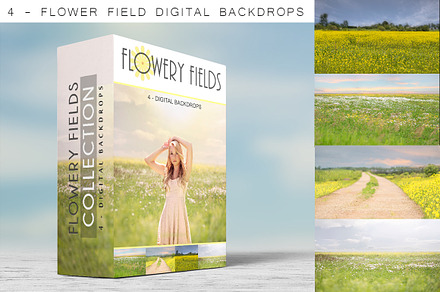 Digital Backdrops - Flowery Fields