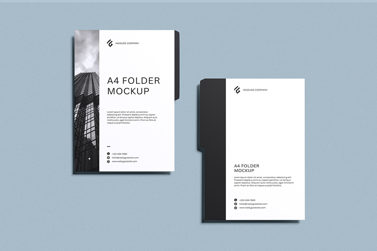A4 Folder Mockup, an Advertising Mockup by Pikachudesign (Photo 4 of 5)