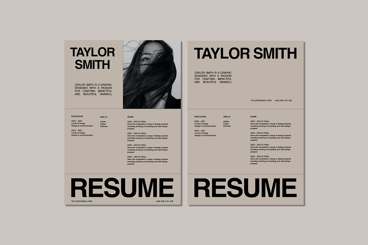MIEL Resume Template, a Templates & Theme by TheMockeryShop (Photo 2 of 2)