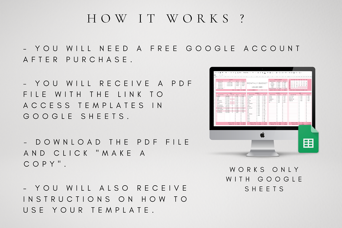 Google Sheets Monthly Budget Tracker, a Templates & Theme by BRANDcontent (Photo 6 of 7)