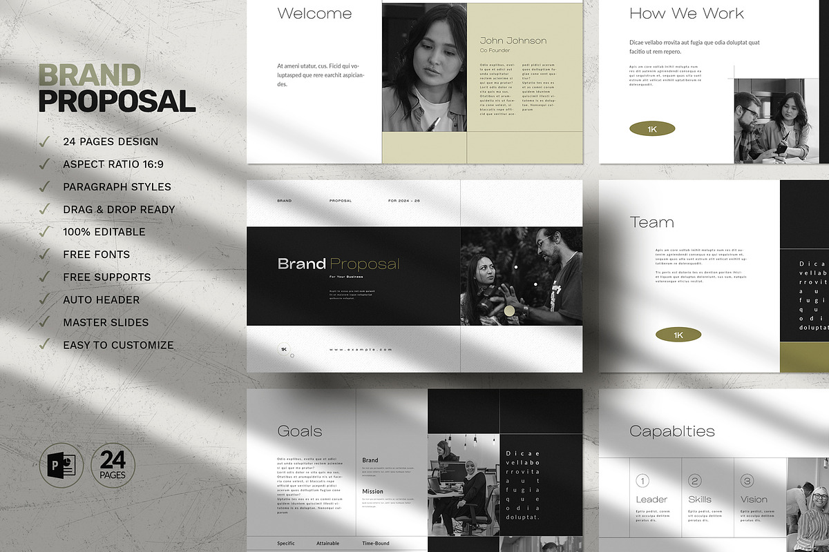 Brand Proposal PowerPoint, a Presentation Template by White Graphic (Photo 2 of 7)