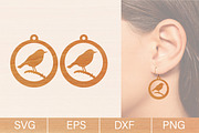 Bird Earrings Laser Cut SVG Bundle, an Object Graphic by jannatulpakhi (Thumbnail 3 of 8)