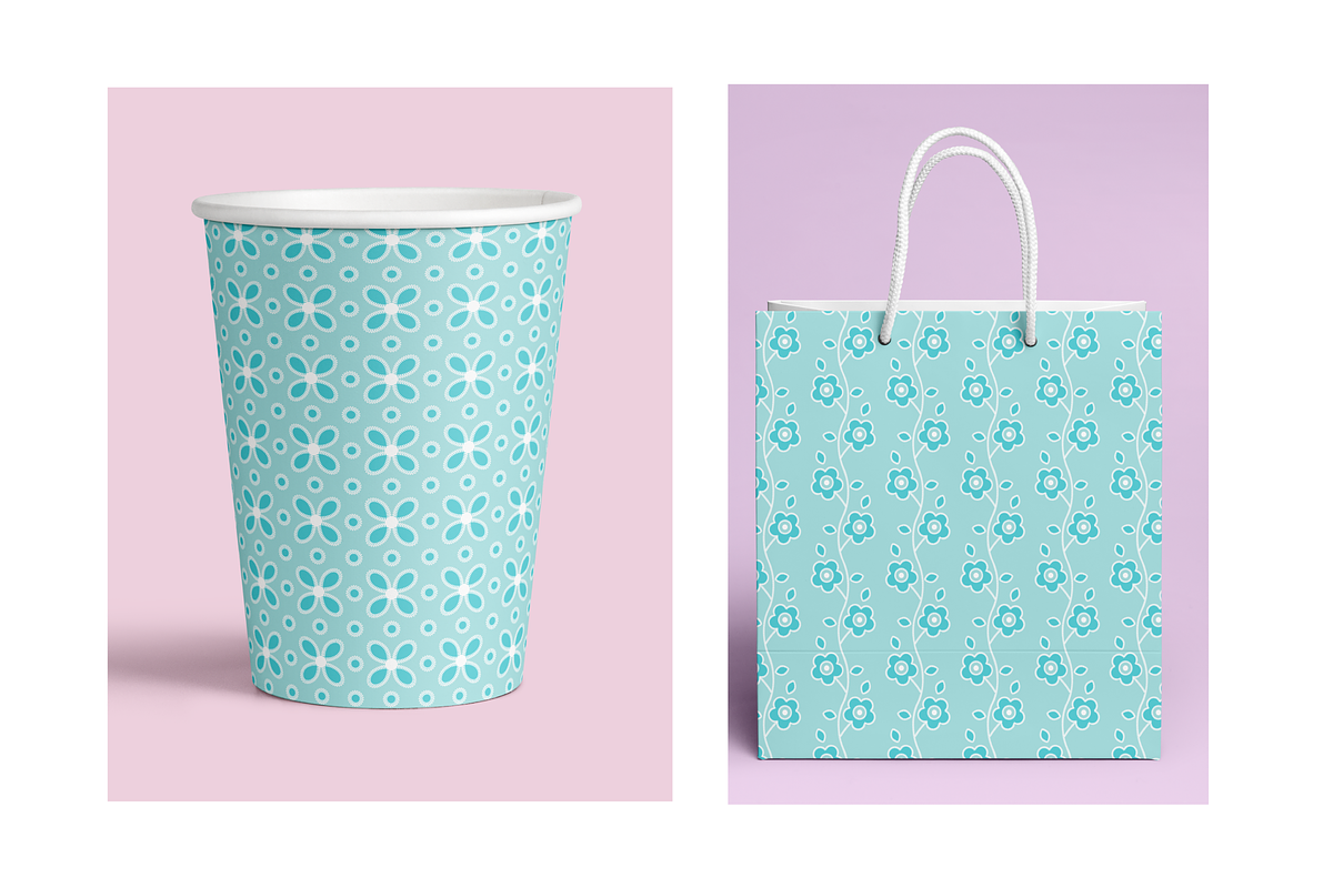 Seamless Blue Eyelet Patterns preview 3