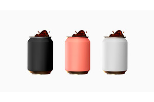Set of realistic iron cans. Mock up, an Illustration by Modern vector